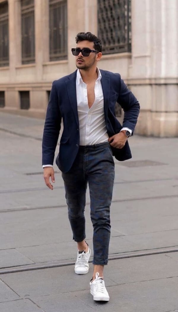 Blue Blazer With Blue Jeans