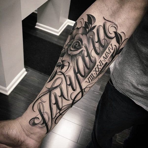 Name Forearm Tattoos For Guys