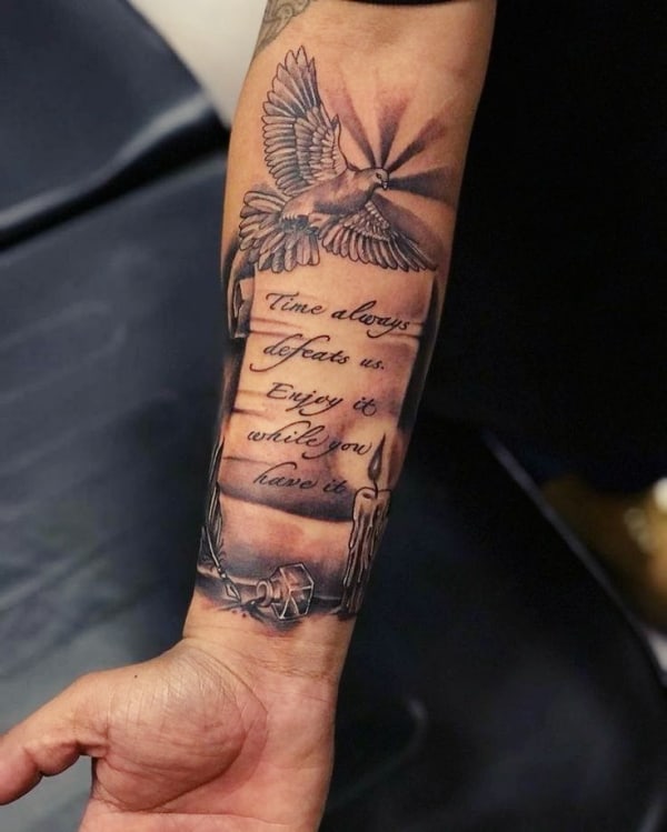 Quote Forearm Tattoos For Guys