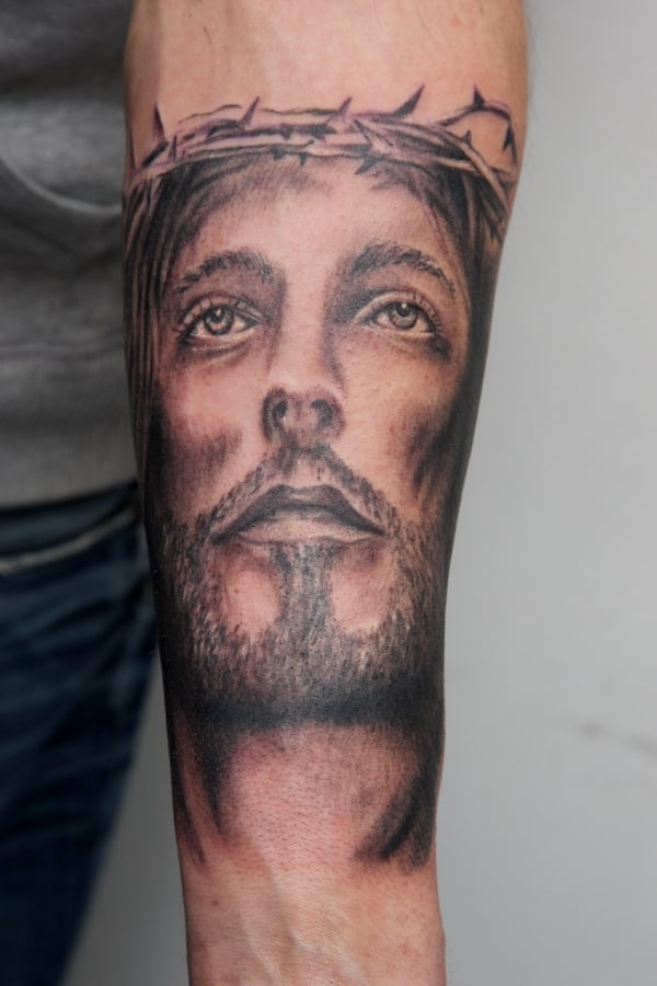 Jesus Tattoo On Forearm For Guys