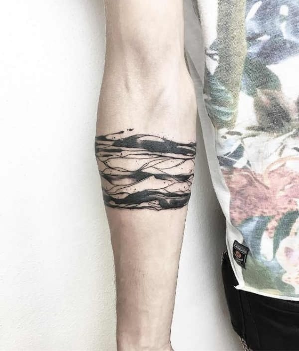 Wave Forearm Tattoos For Guys