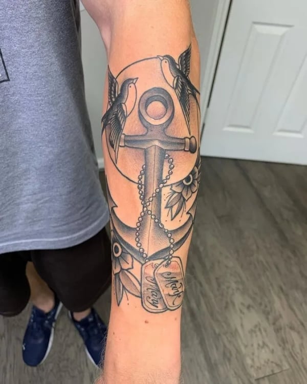 Anchor Forearm Tattoos For Guys