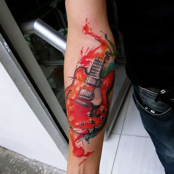 Guitar Forearm Tattoos For Guys