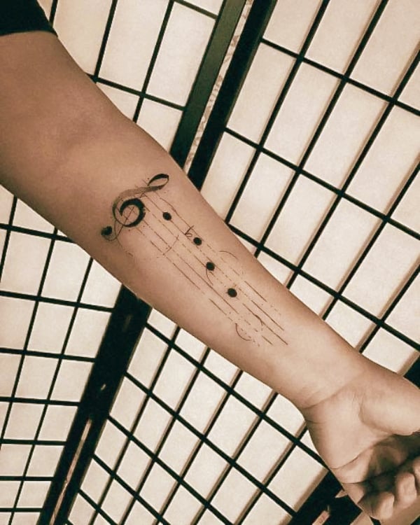 Music Note Forearm Tattoos For Guys