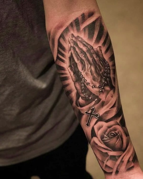 praying hands tattoo