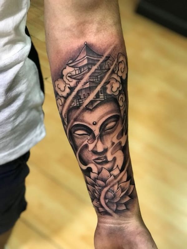 Buddha Forearm Tattoos For Guys