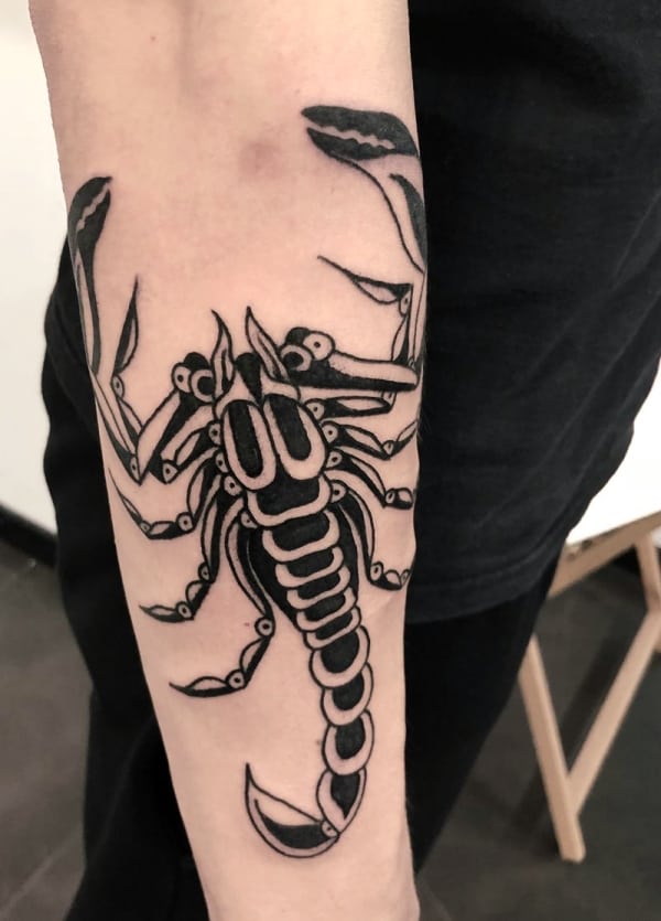 Scorpion Tattoo on Forearm For Guys