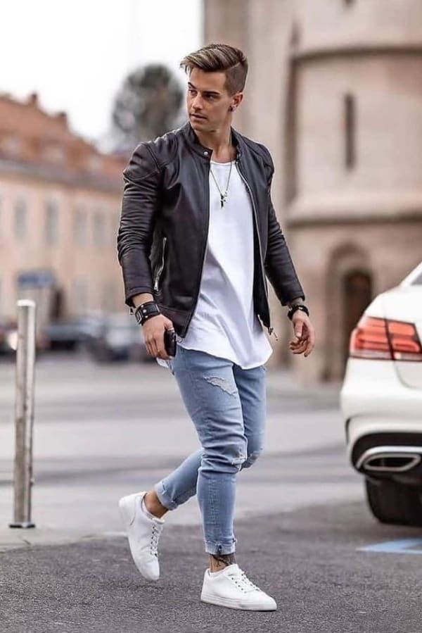 blue jeans with white shirt outfit ideas